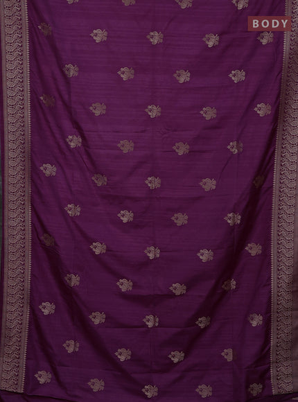 Semi soft silk saree magenta pink with zari woven buttas and zari woven border