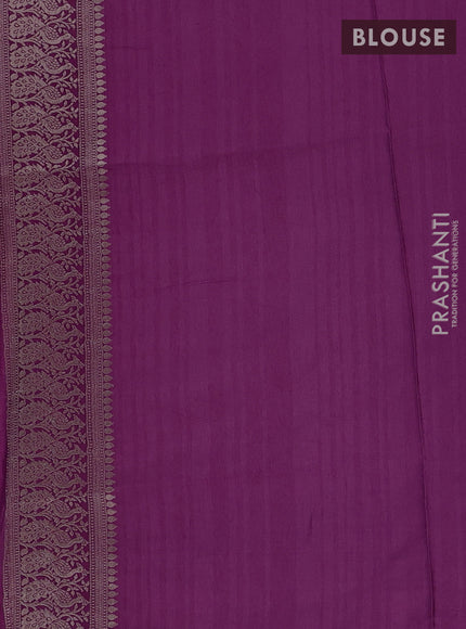 Semi soft silk saree magenta pink with zari woven buttas and zari woven border