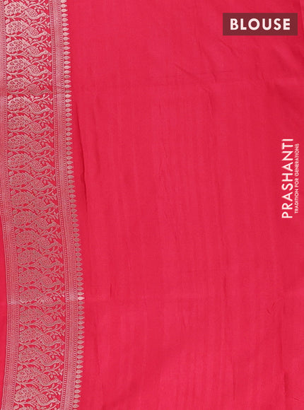 Semi soft silk saree red with zari woven buttas and zari woven border