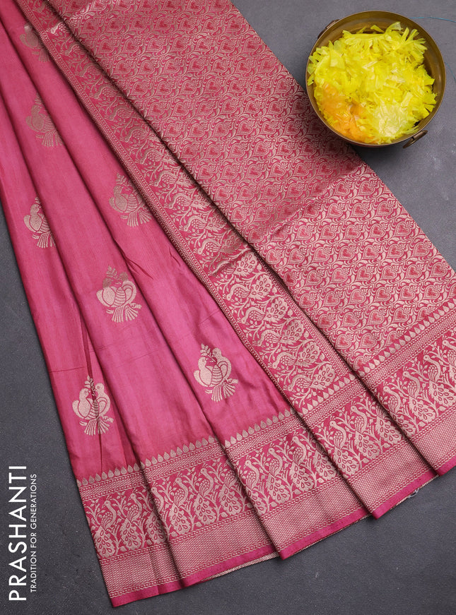 Semi soft silk saree maroon shade with zari woven buttas and zari woven border