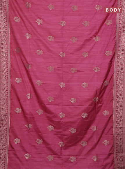 Semi soft silk saree maroon shade with zari woven buttas and zari woven border