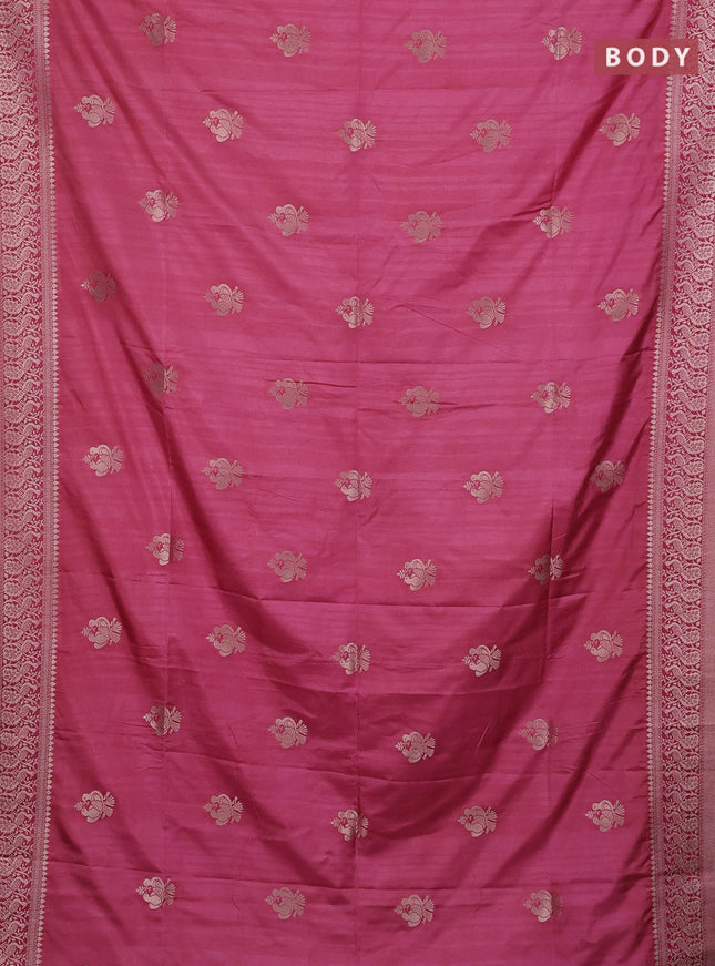 Semi soft silk saree maroon shade with zari woven buttas and zari woven border