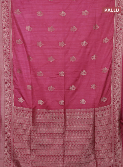 Semi soft silk saree maroon shade with zari woven buttas and zari woven border