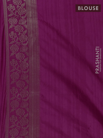 Semi soft silk saree magenta pink with zari woven buttas and zari woven border