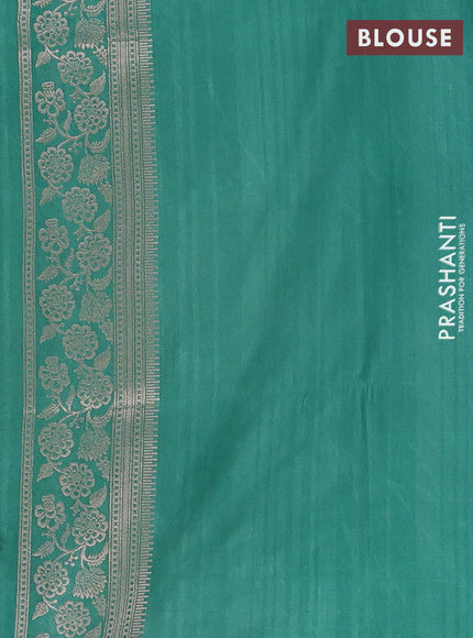 Semi soft silk saree pastel green with zari woven buttas and zari woven border