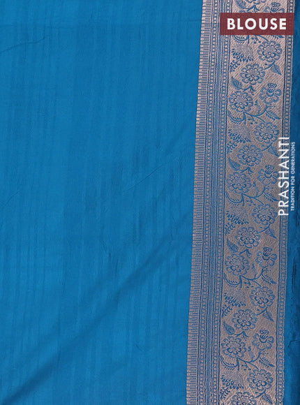 Semi soft silk saree peacock green with zari woven buttas and zari woven border
