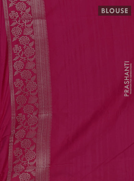 Semi soft silk saree dark pink with zari woven buttas and zari woven border
