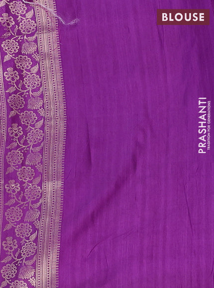 Semi soft silk saree purple with zari woven buttas and zari woven border