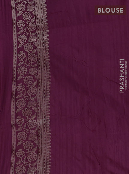 Semi soft silk saree wine shade with zari woven buttas and zari woven border