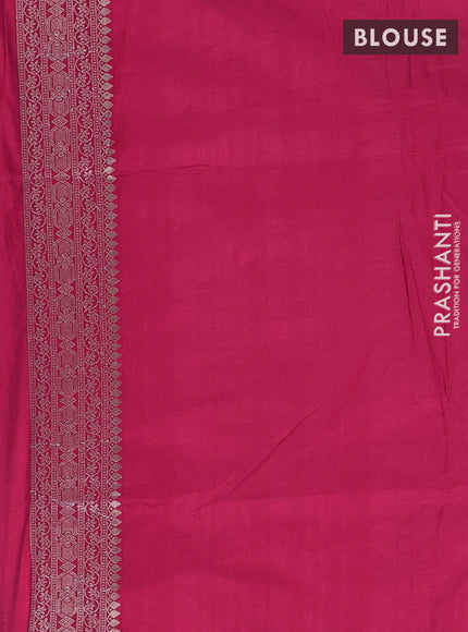 Semi soft silk saree dark pink with zari woven buttas and zari woven border