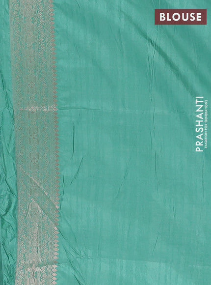 Semi soft silk saree pastel green with zari woven buttas and zari woven border