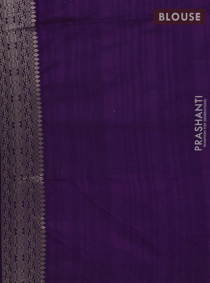 Semi soft silk saree purple with zari woven buttas and zari woven border