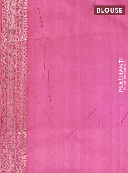 Semi soft silk saree pink shade with zari woven buttas and zari woven border