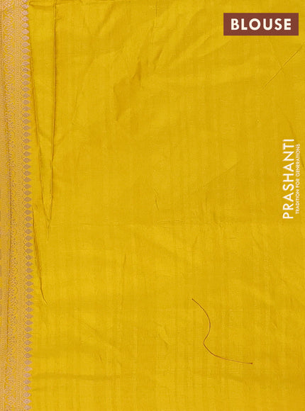 Semi soft silk saree mustard yellow with zari woven buttas and zari woven border