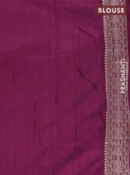 Semi soft silk saree wine shade with zari woven buttas and zari woven border