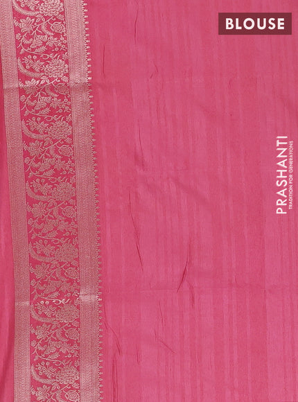 Semi soft silk saree peach pink with zari woven buttas and zari woven border