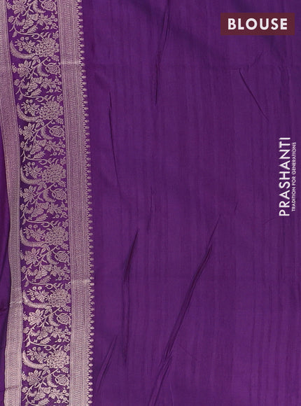 Semi soft silk saree purple with zari woven buttas and zari woven border