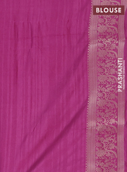 Semi soft silk saree magenta pink with zari woven buttas and zari woven border