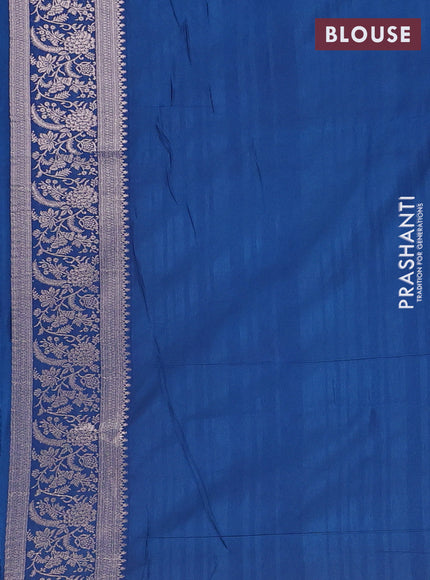 Semi soft silk saree peacock blue with zari woven buttas and zari woven border