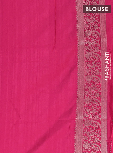 Semi soft silk saree dark pink with zari woven buttas and zari woven border