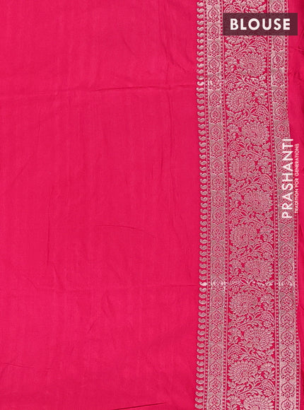Semi soft silk saree dark pink with zari woven buttas and zari woven border