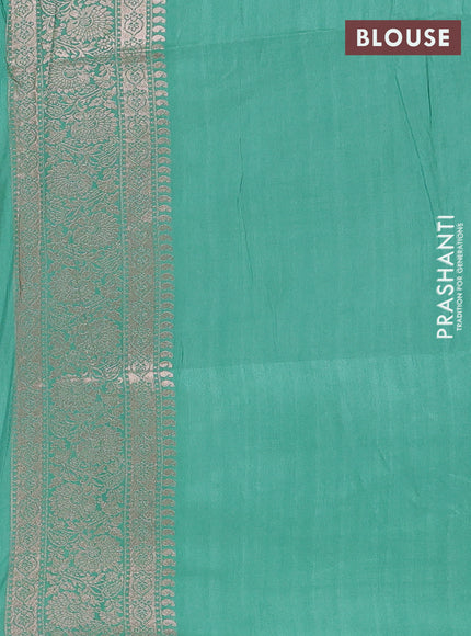 Semi soft silk saree pastel green with zari woven buttas and zari woven border