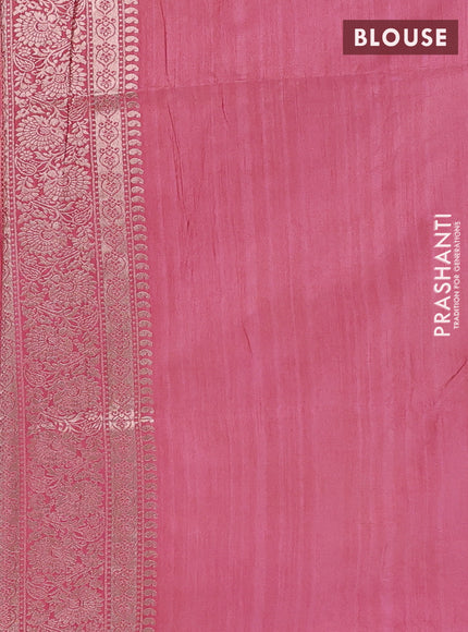 Semi soft silk saree mauve pink with zari woven buttas and zari woven border