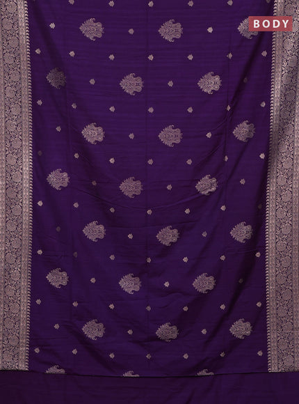 Semi soft silk saree purple with zari woven buttas and zari woven border