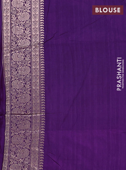 Semi soft silk saree purple with zari woven buttas and zari woven border