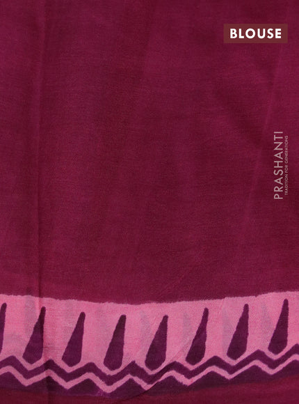 Bishnupuri silk saree pastel pink and deep purple with butta prints and printed border