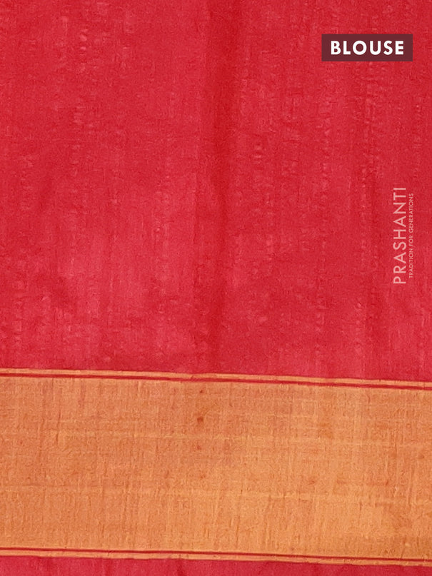 Semi dupion saree pink and maroon with allover zari checks & thread buttas and zari woven border