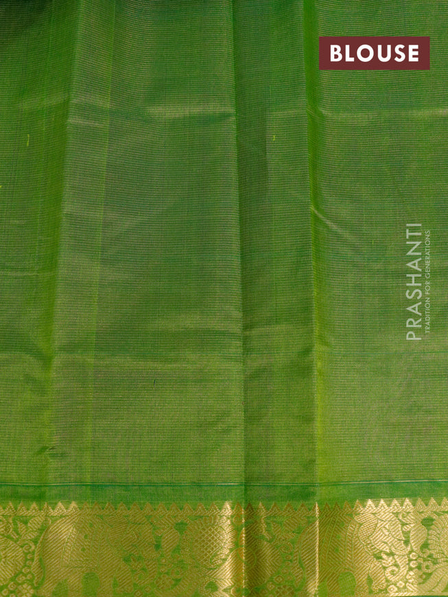 Silk cotton saree purple and light green with allover vairaosi pattern and annam & elephant zari woven border