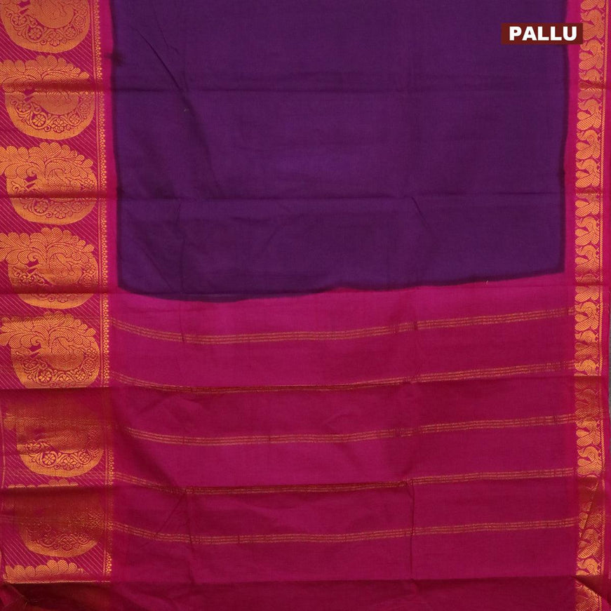 Sungudi Cotton Saree - Old Rose main image 1