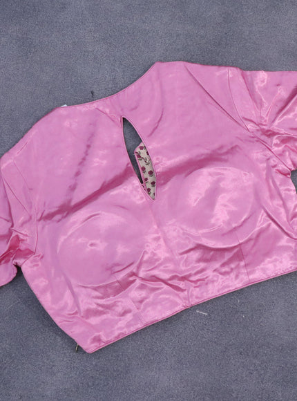 Banarasi munga tussar saree light pink with allover zari woven geometric weaves and lace work border & embroidered readymade blouse