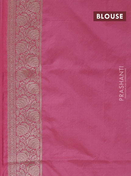 Banarasi uppada silk saree peach pink with allover zari weaves and zari woven border