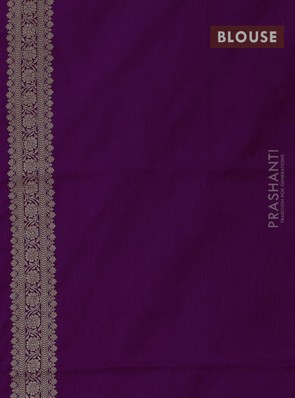 Banarasi uppada silk saree purple with allover floral zari weaves and zari woven border