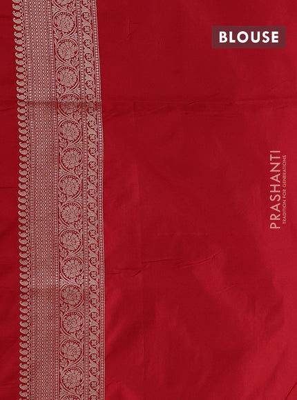 Banarasi uppada silk saree red with allover floral zari weaves and zari woven border