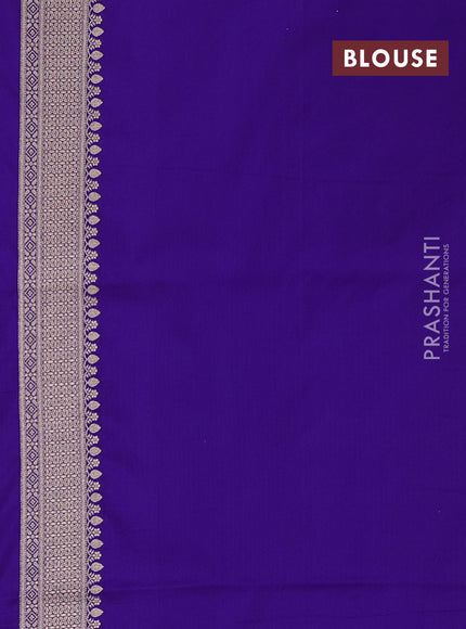 Banarasi uppada silk saree violet with allover floral zari weaves and zari woven border