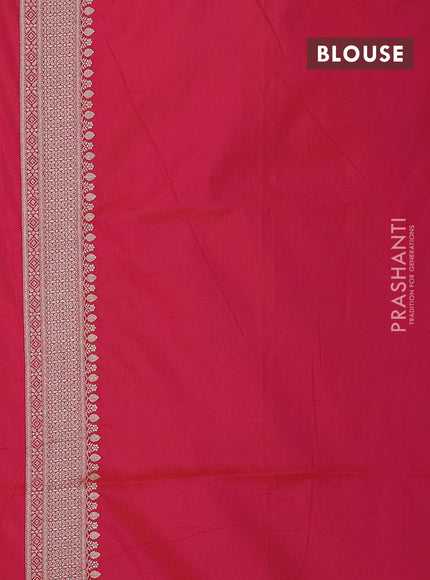 Banarasi uppada silk saree dual shade of pinkish orange with allover floral zari weaves and zari woven border