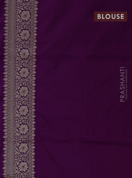 Banarasi uppada silk saree deep purple with allover zari weaves and zari woven border