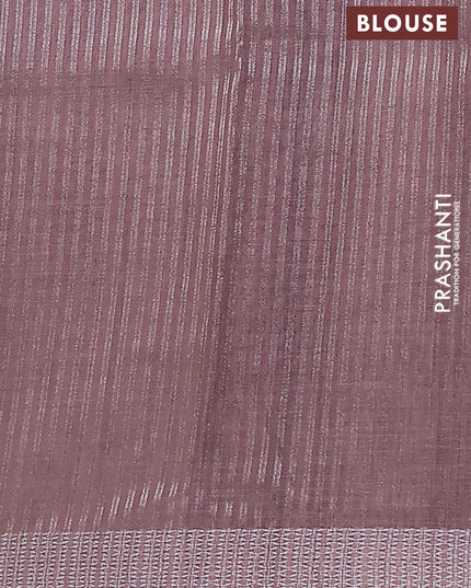 Art linen cotton saree deep maroon and beige with plain body and floral printed silver zari woven border
