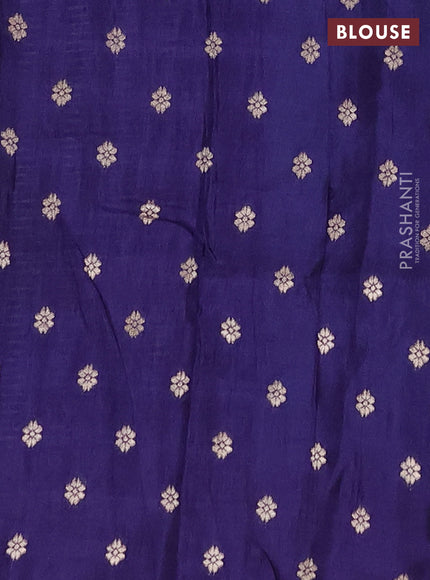 Semi mysore silk saree teal green shade and blue with allover small zari checks & buttas and long zari woven border