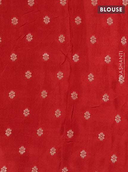 Semi mysore silk saree pink and orange with allover small zari checks & buttas and long zari woven border