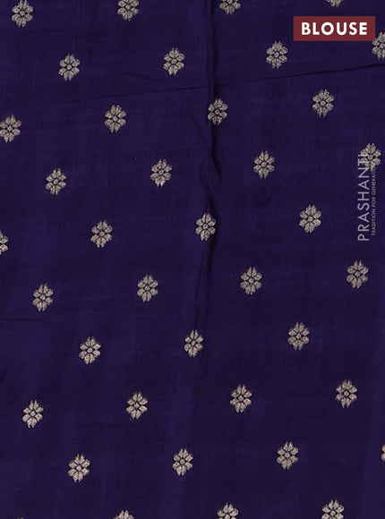 Semi mysore silk saree teal green shade and navy blue with allover small zari checks & buttas and long zari woven border