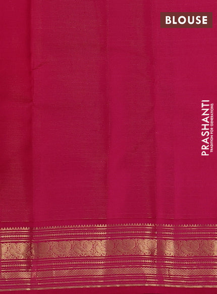 Pure kanchipuram silk saree dual shade of pinkish orange and dark pink with allover vairaosi pattern & zari buttas and zari woven korvai border