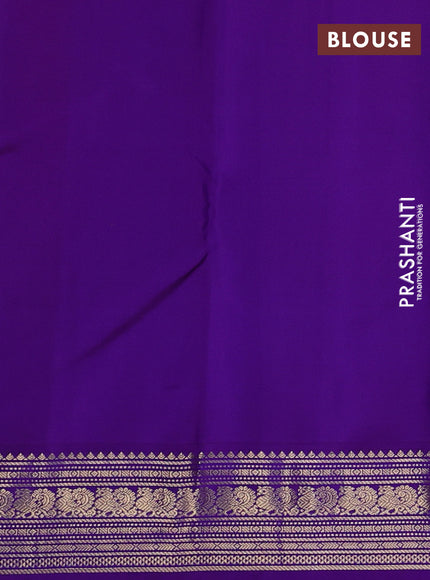 Pure kanchipuram silk saree red and violet with zari woven buttas and zari woven korvai border