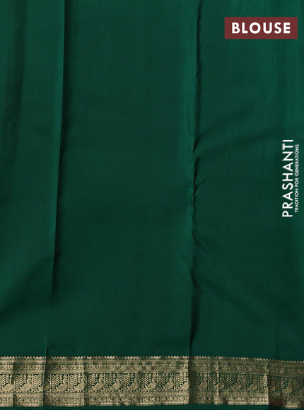 Pure kanchipuram silk saree red and green with zari woven buttas and zari woven korvai border