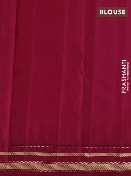 Pure kanchipuram silk saree sunset orange and wine shade with zari woven buttas and temple design rettapet zari woven korvai border