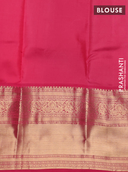 Pure kanchipuram silk saree deep maroon and peach pink with zari woven buttas and long zari woven korvai border