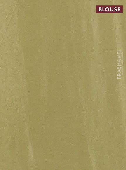 Chiffon saree mild pista green with allover floral embroidery buttas and lace work border